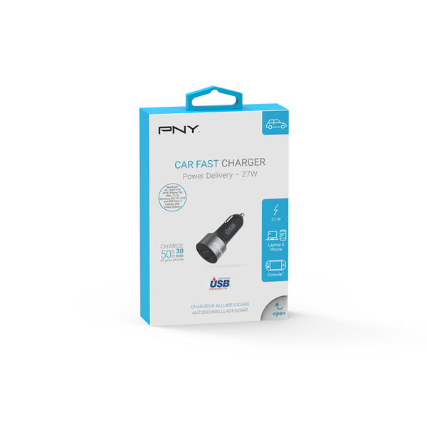 Dual Power Delivery Car Charger USB-C 27W x 2.4AMP (12W)
