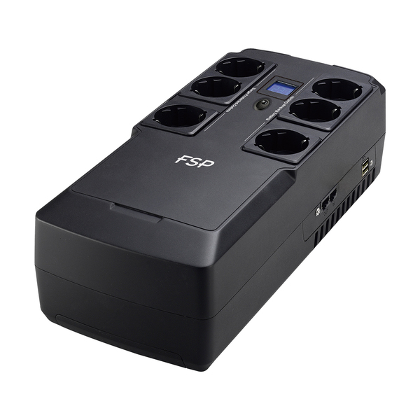 FSP NanoFit 800 UPS&Surge Protector 800VA/450W 6xSchuko,RJ45,display