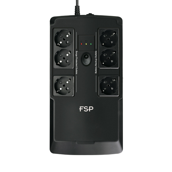 FSP NanoFit 800 UPS&amp;Surge Protector 800VA/450W 6xSchuko,RJ45,display