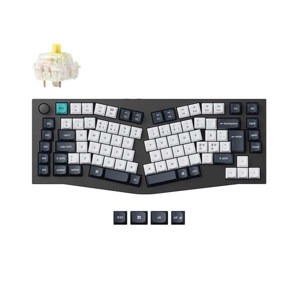 Keychron Q10 Max Q10M-M4-BO 75% Alice Wireless Mechanical Ergonomic Gaming Keyboard, Gateron Jupiter, Carbon Black