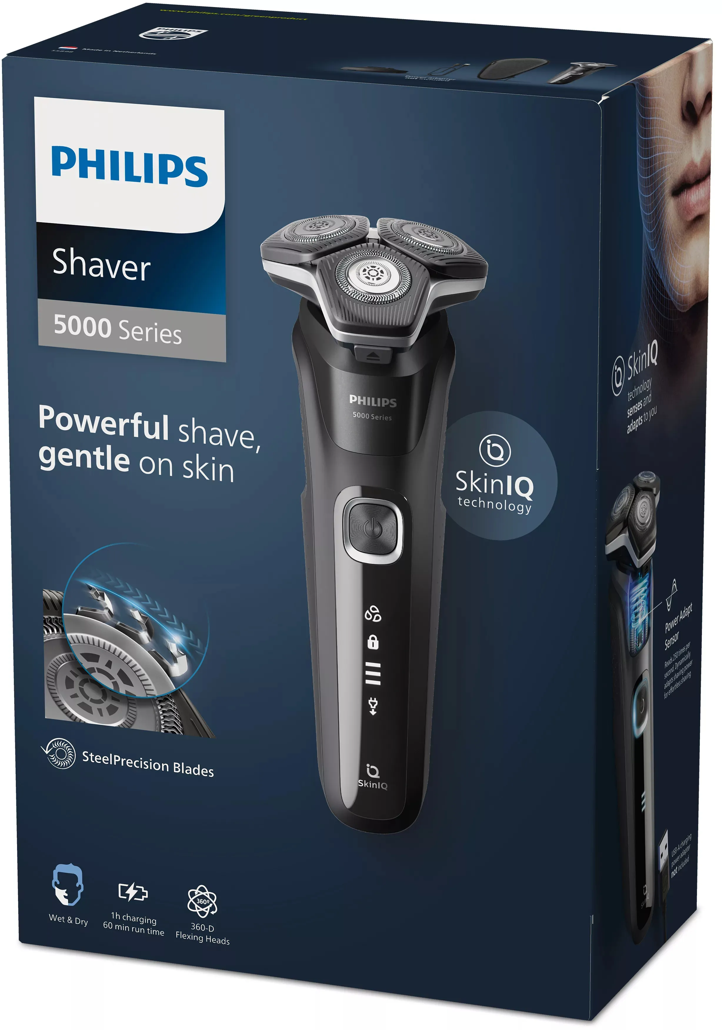 Philips Shaver Series 5000 S5898/35 Wet &amp; Dry -parranajokone, musta