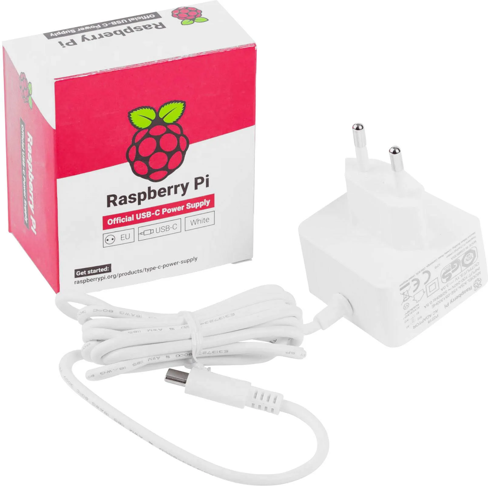 Raspberry Pi 5 - power Supply 27W, 5V, 5A, white (EU)
