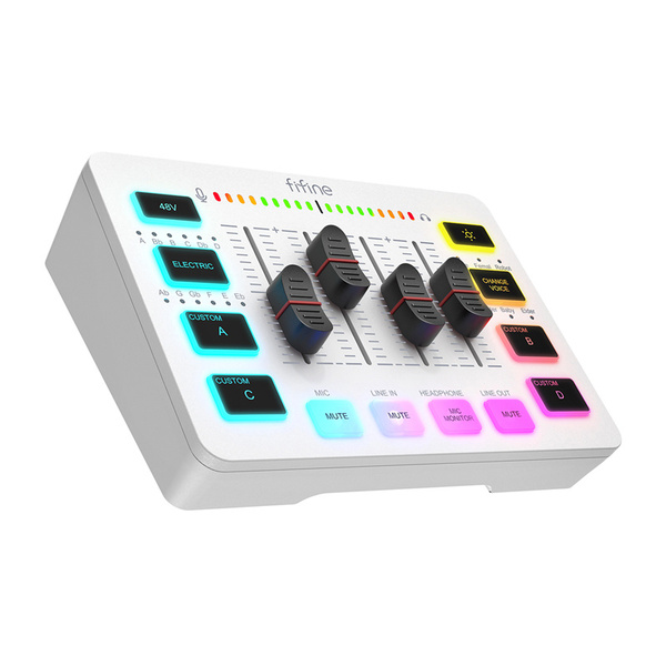 FIFINE AmpliGame SC3W Gaming Audio Mixer - White