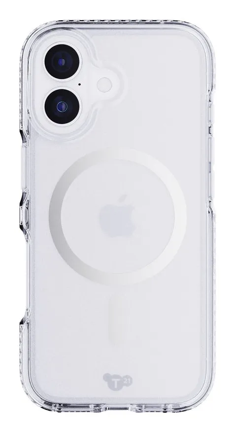 Tech21 Evo Crystal MagSafe Case for iPhone 17, Clear/Silver