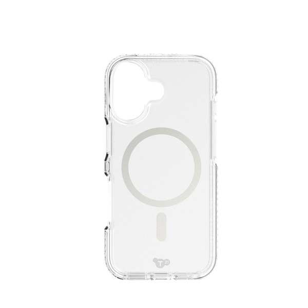 Tech21 Evo Crystal MagSafe Case for iPhone 17, Clear/Silver