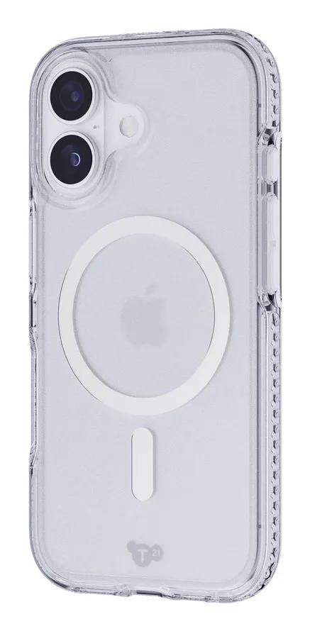 Tech21 Evo Crystal MagSafe Case for iPhone 17, Clear/Silver