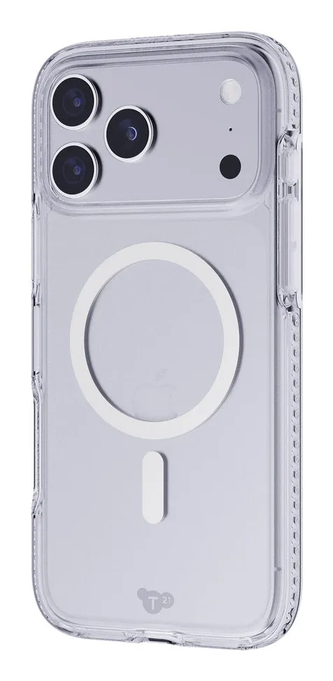 Tech21 Evo Crystal MagSafe fodral f&ouml;r iPhone 17 Pro Max, transparent/silver