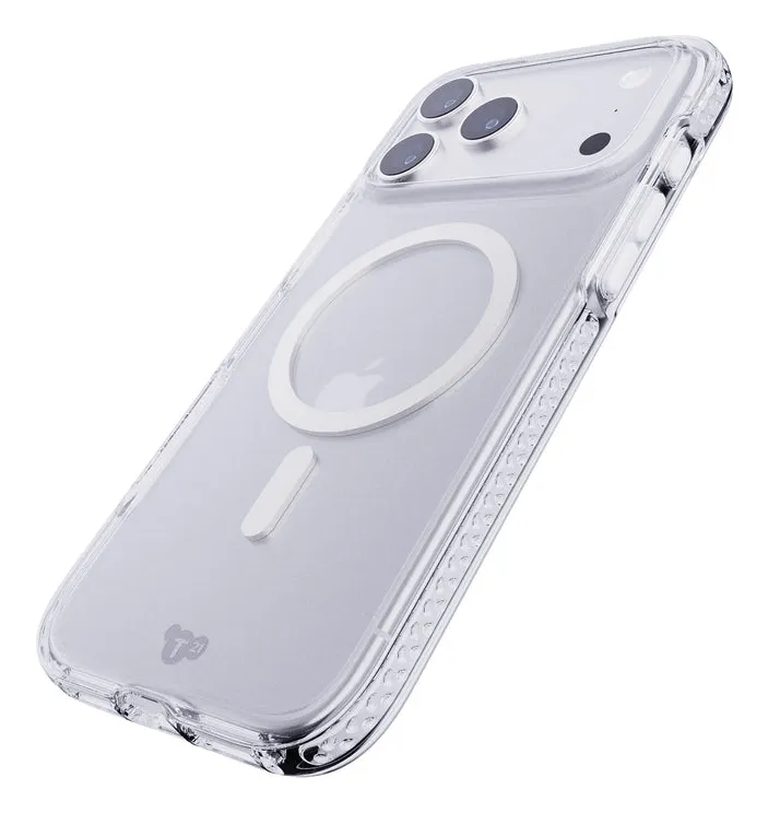 Tech21 Evo Crystal MagSafe fodral f&ouml;r iPhone 17 Pro Max, transparent/silver