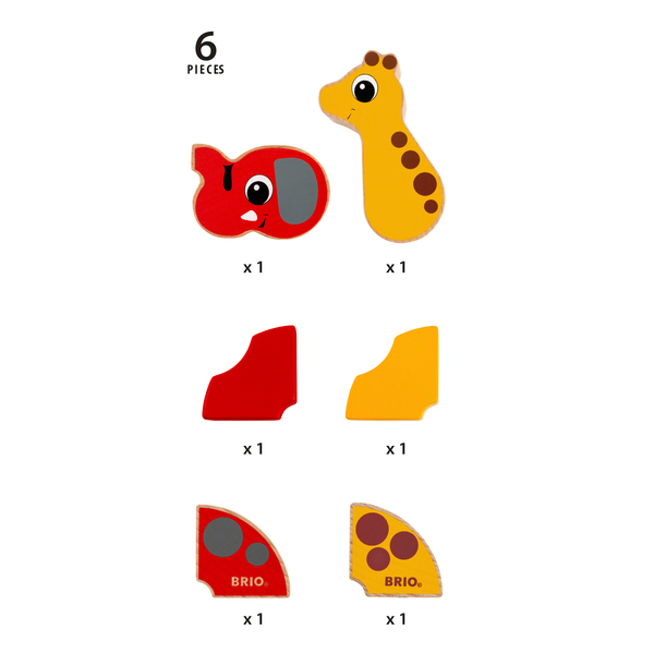 Brio Magnet Elefant and Giraffe 30284, 6pcs