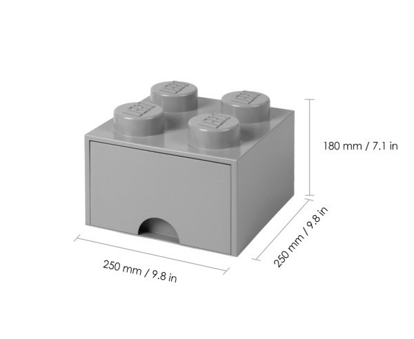 Room Copenhagen LEGO Brick Drawer 4 grey - RC40051740