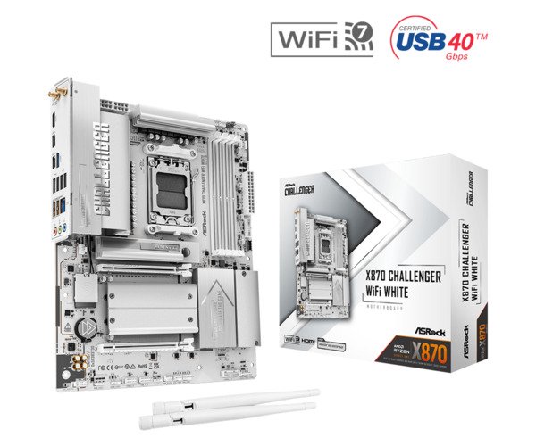 ASRock X870 Challenger WiFi White AM5 ATX Motherboard