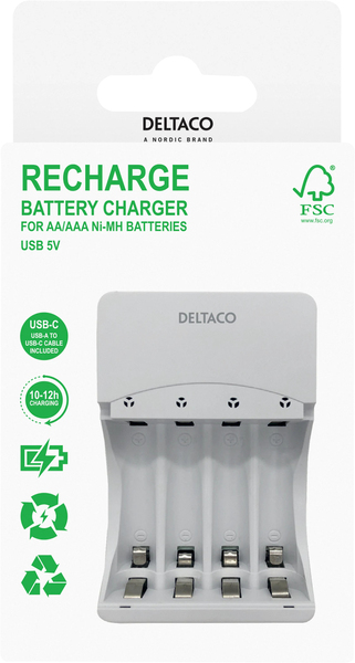 Deltaco Ultimate Ni-Mh USB - battery charger, AA/AAA