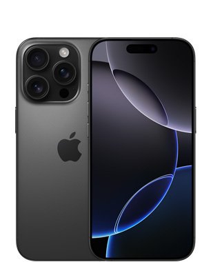 Refurbished iPhone 16 Pro 128GB, Black Titanium (Fair condition)