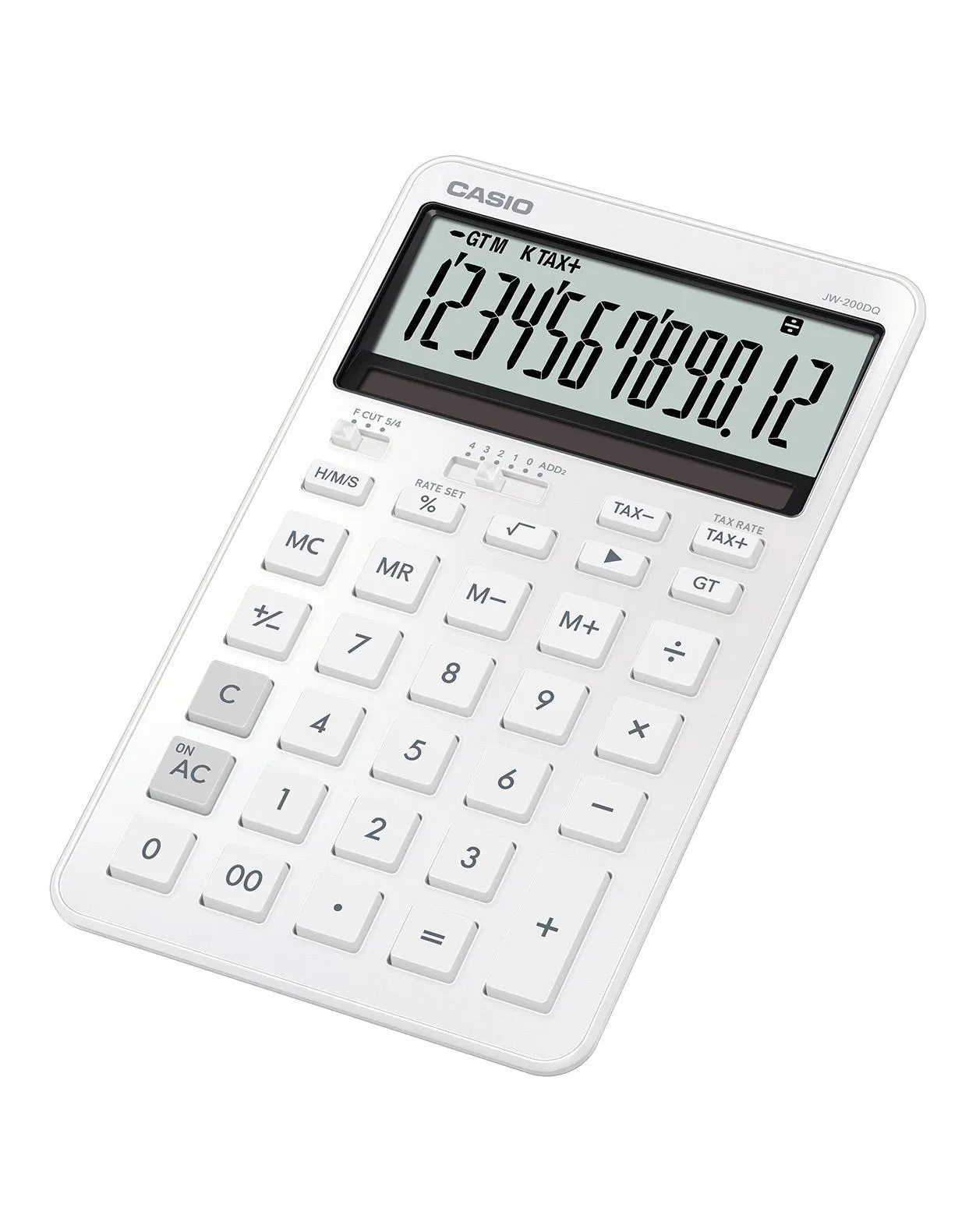 Casio JW-200DQ 12-siffrig bordr&auml;knare - vit