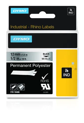 DYMO RhinoPRO m&auml;rktejp perm polyester metallic 12mm