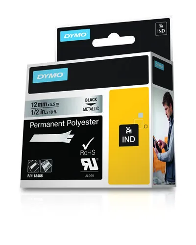 DYMO RhinoPRO m&auml;rktejp perm polyester metallic 12mm