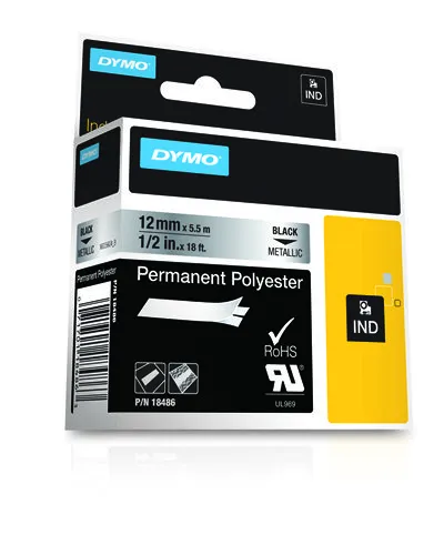DYMO RhinoPRO m&auml;rktejp perm polyester metallic 12mm