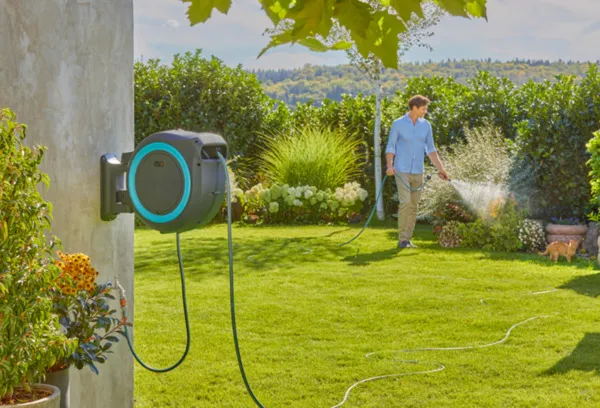 Gardena PowerRoll XXL - wall-Mounted Hose Box, 40 m Solo, turquoise