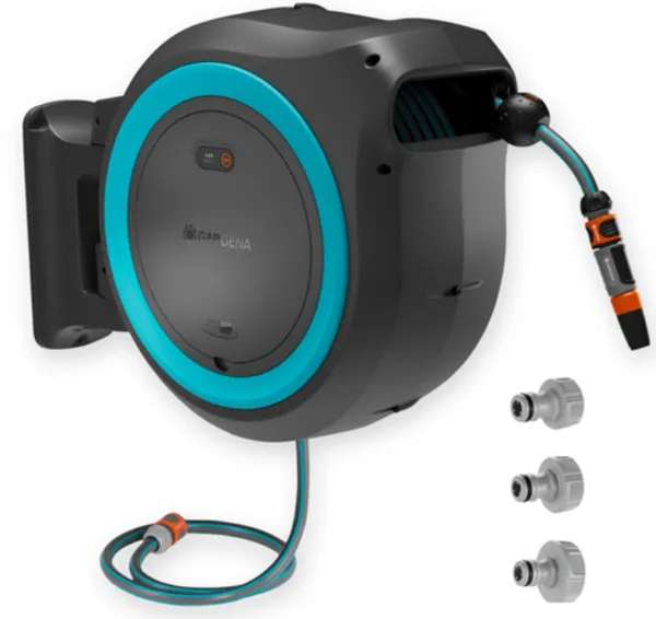 Gardena PowerRoll XXL - wall-Mounted Hose Box, 40 m Solo, turquoise