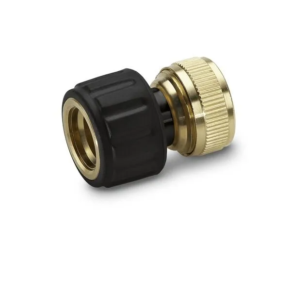 K&auml;rcher Brass hose coupling with Aqua Stop - 13mm - 1/2, 15mm - 5/8 - 2.645-017.0