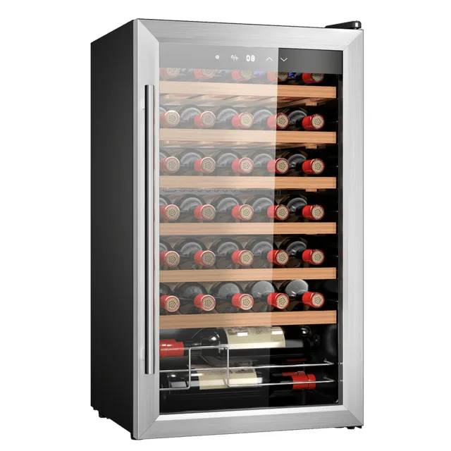 CECOTEC Bolero GrandSommelier 34030 Inox Compressor Frist&aring;ende vinkyl, 34 flaskor, Svart/Silver