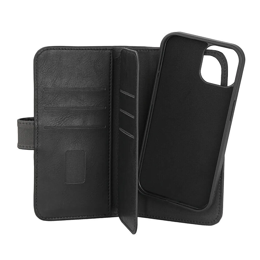 GEAR Wallet 7 Cards MagSeries, iPhone 15 - 2-in-1 Wallet Case, Black