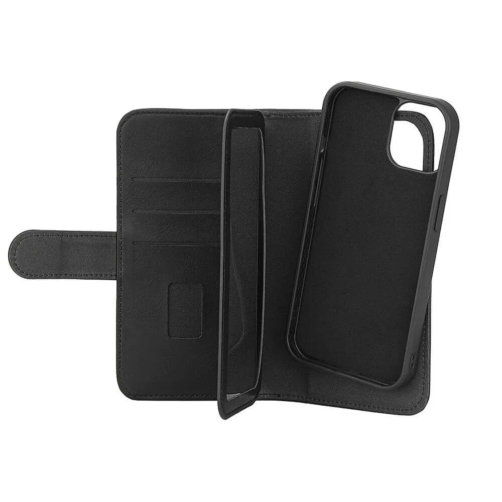GEAR Wallet 7 Cards MagSeries, iPhone 15 - 2-in-1 Wallet Case, Black