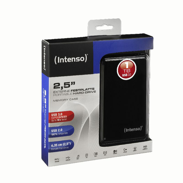 Intenso Memory Case 1TB - External HDD, Black