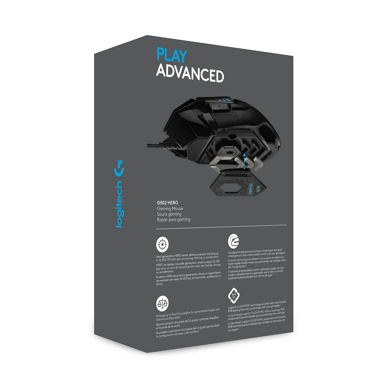 Logitech G502 HERO - gaming mouse, black