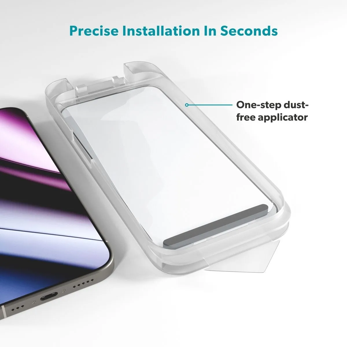 Epico AntiReflective Glass 3D Ultra-wide Fit with One-step Dust-free Applicator Impact and Scratch Resistant iPhone 17 Pro