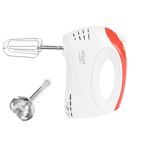 Adler AD 4212 300W Hand Mixer, Red, White