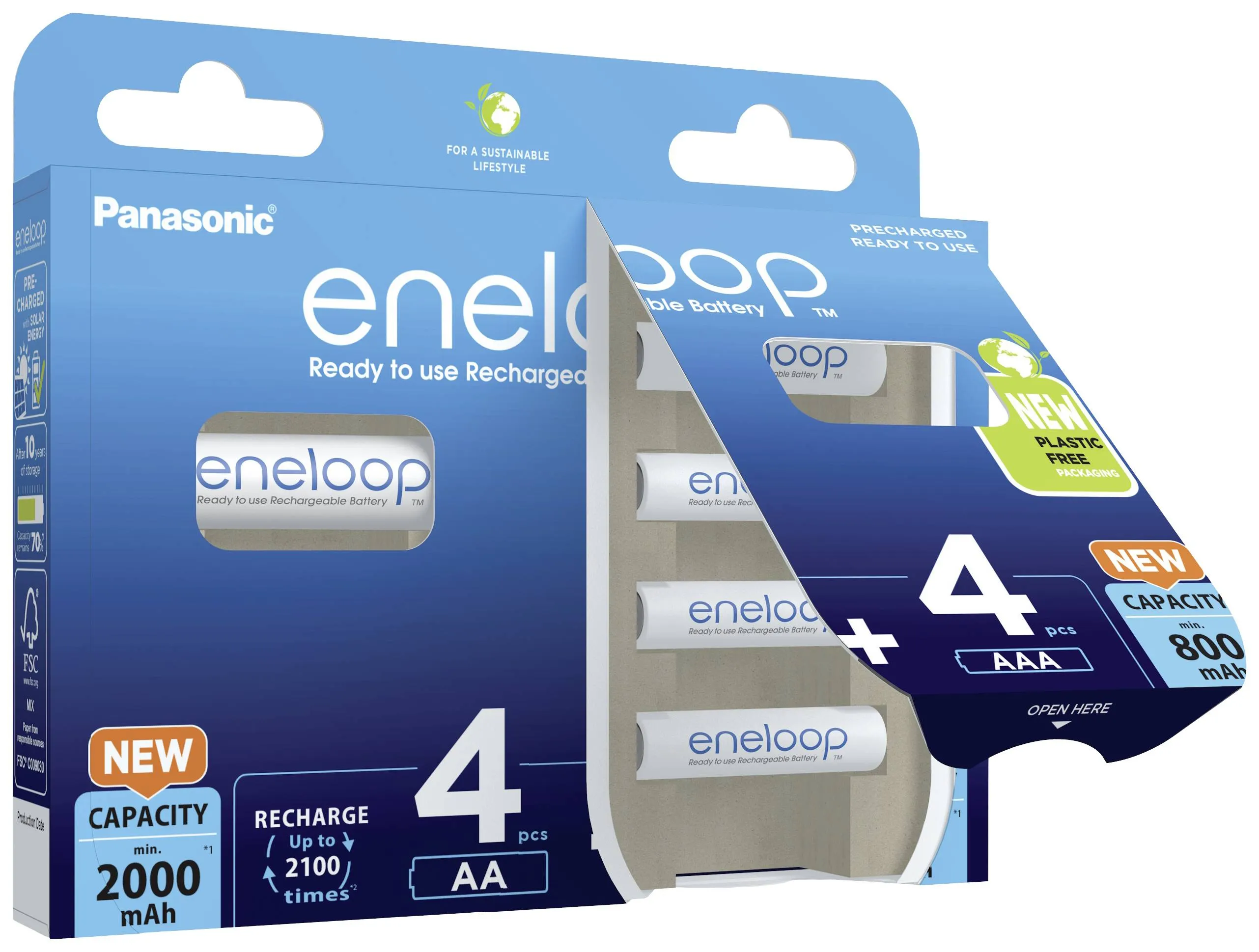 Panasonic Eneloop akku 8kpl/pkt. AA 2000mAh x4 ja AAA800mAh x4