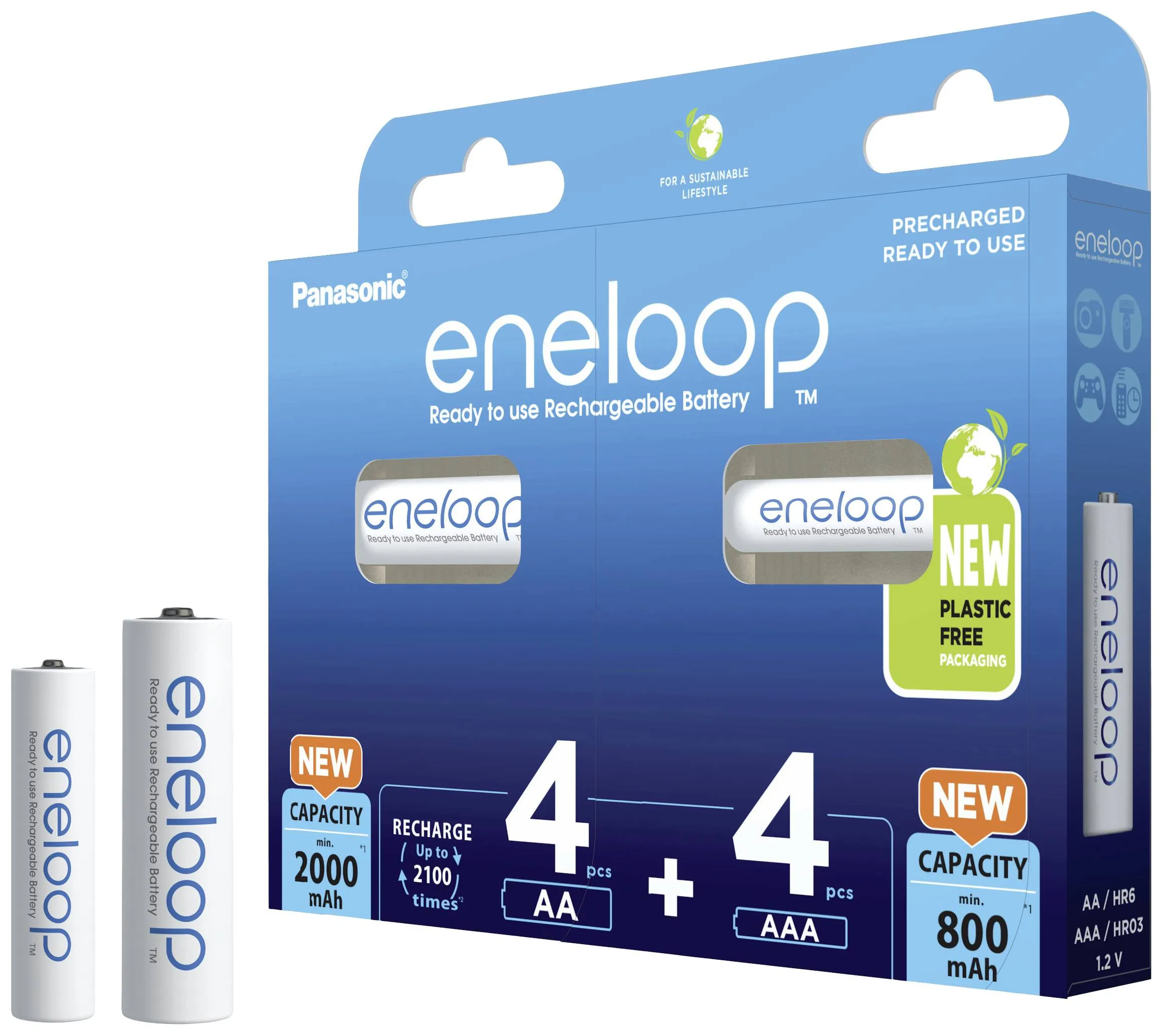 Panasonic Eneloop akku 8kpl/pkt. AA 2000mAh x4 ja AAA800mAh x4