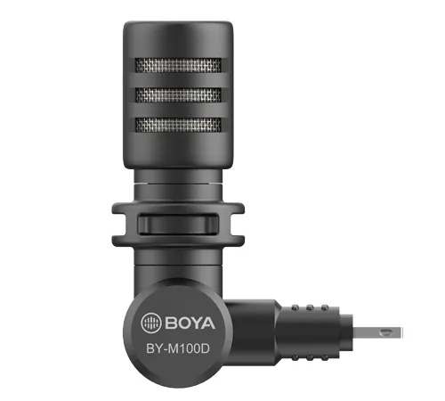 BOYA BY-M100D, Lightning, Condenser Lavalier Microphone, Black