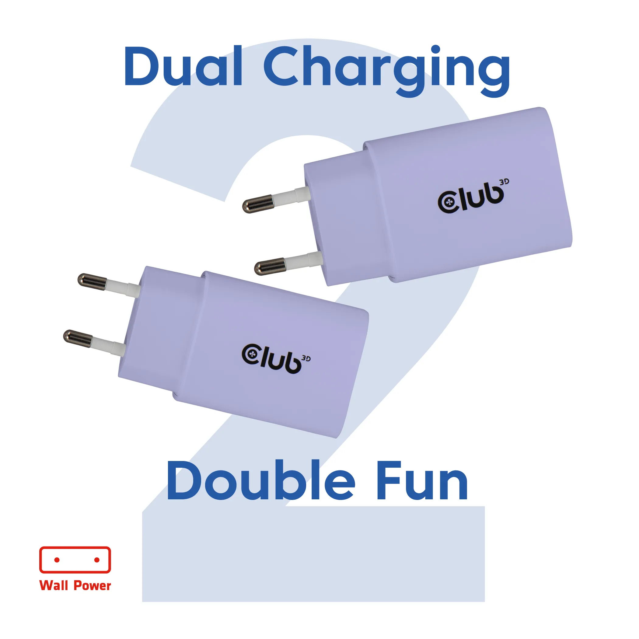 Club 3D CAC-3025 - 30 watt USB-C-str&ouml;madapter, lila