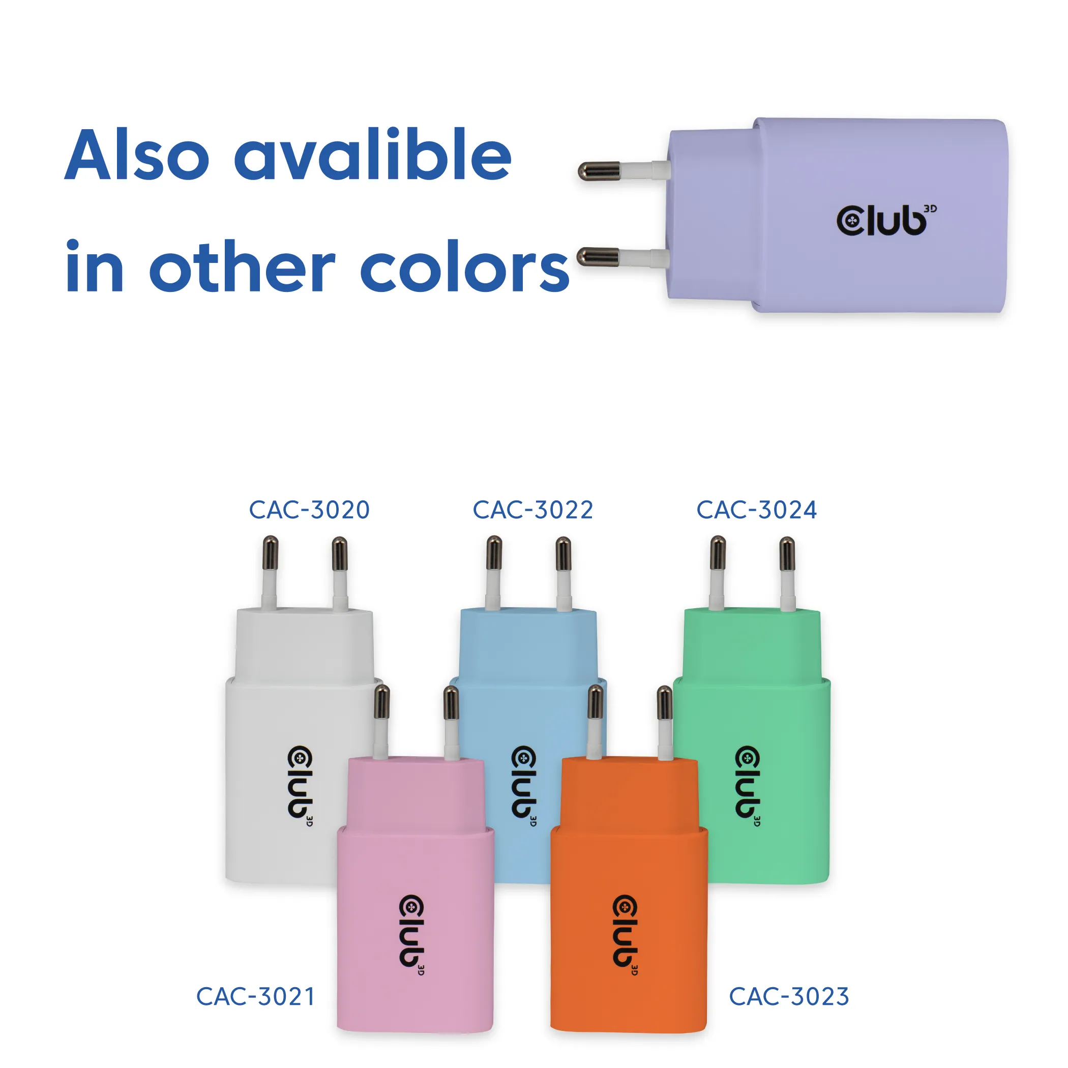 Club 3D CAC-3025 - 30 watt USB-C-str&ouml;madapter, lila