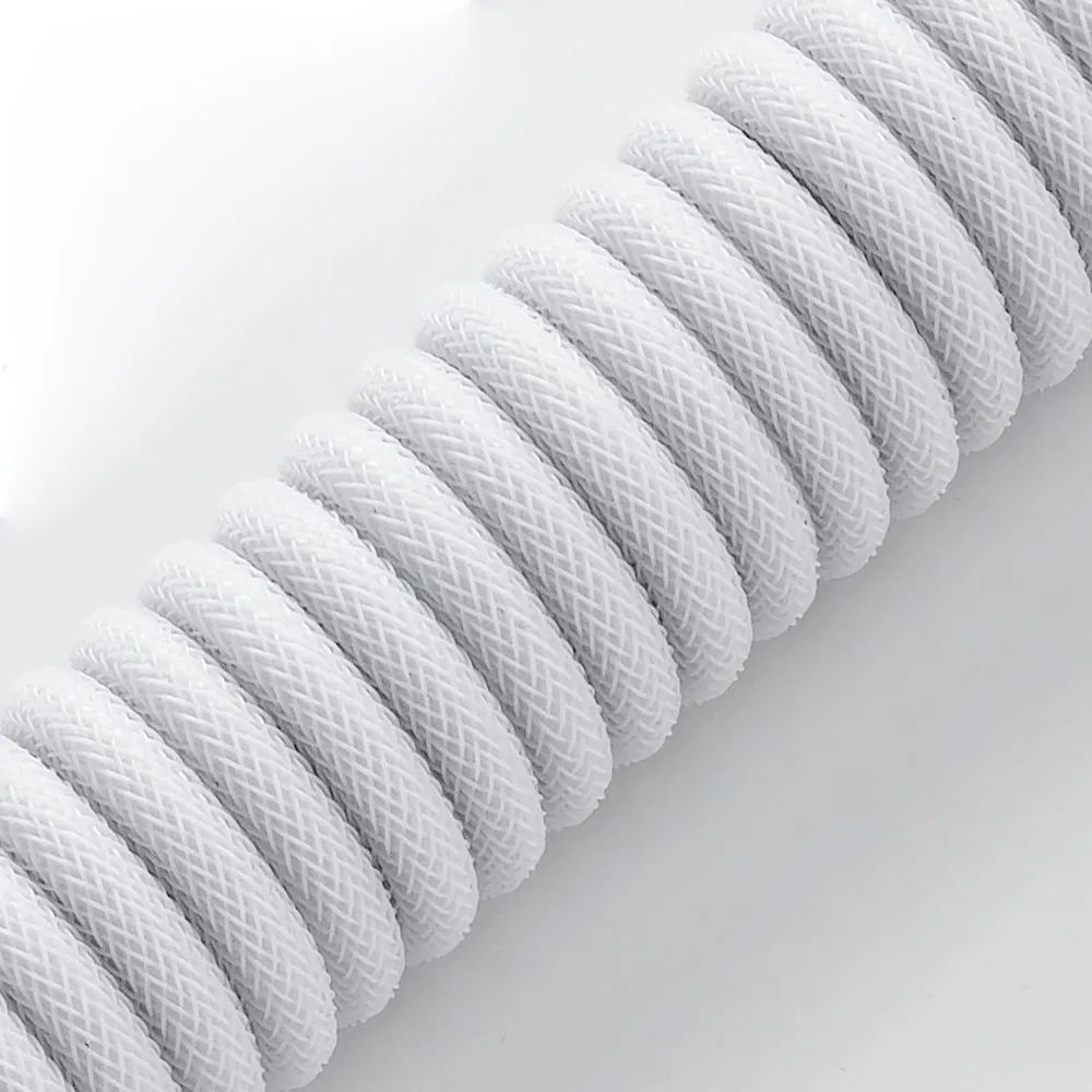 CableMod Pro Coiled Keyboard Cable USB-C to USB Type A, Glacier White - 150cm