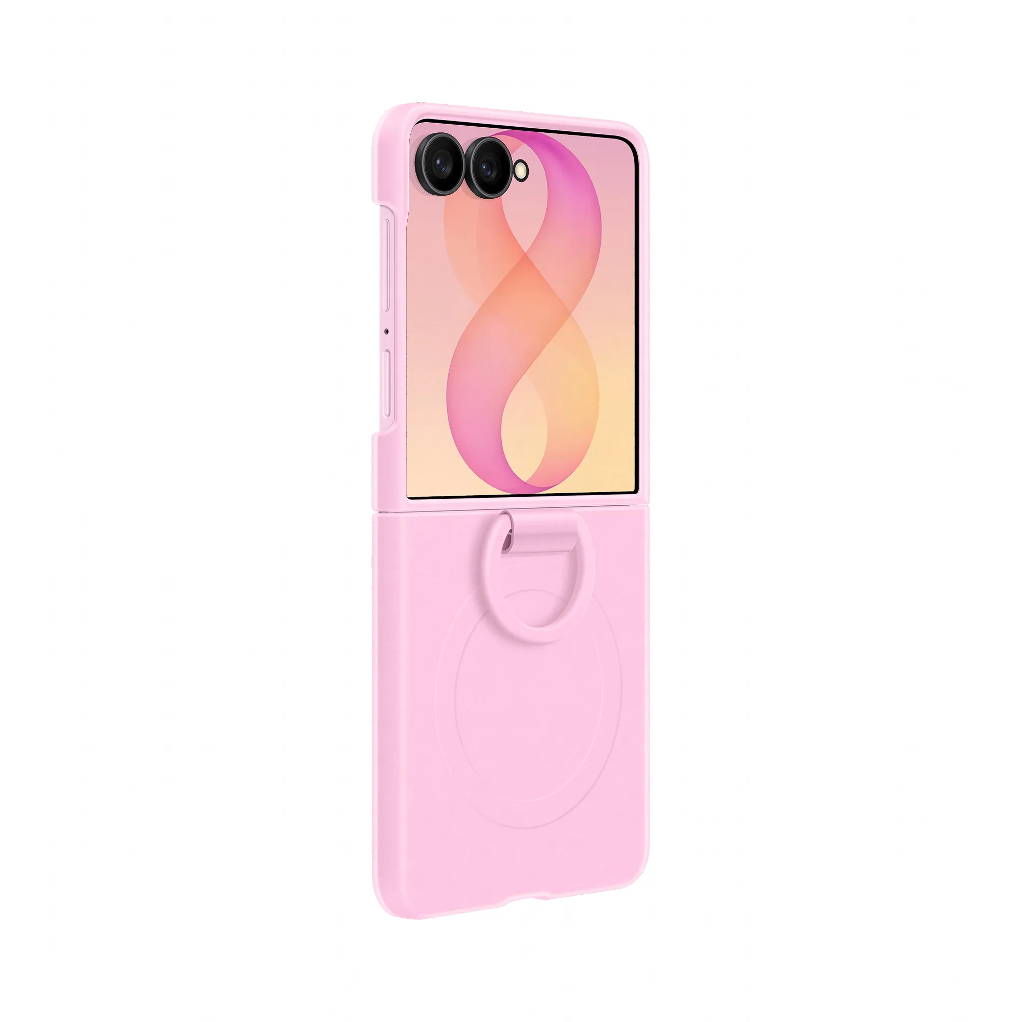 Samsung Galaxy Z Flip6 Silicone Ring Magnet -silikonikuori, Vaaleanpunainen