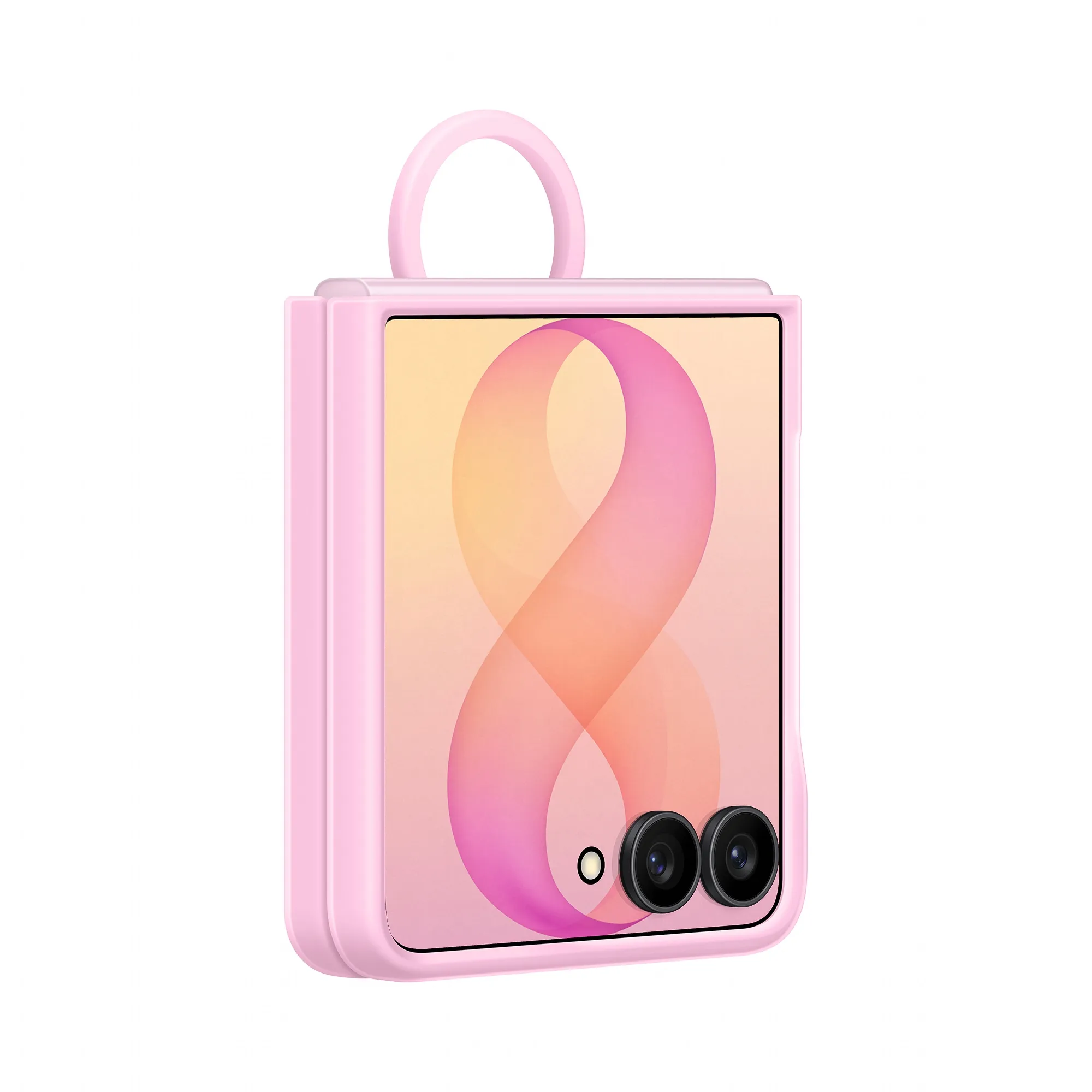 Samsung Galaxy Z Flip6 Silicone Ring Magnet -silikonikuori, Vaaleanpunainen