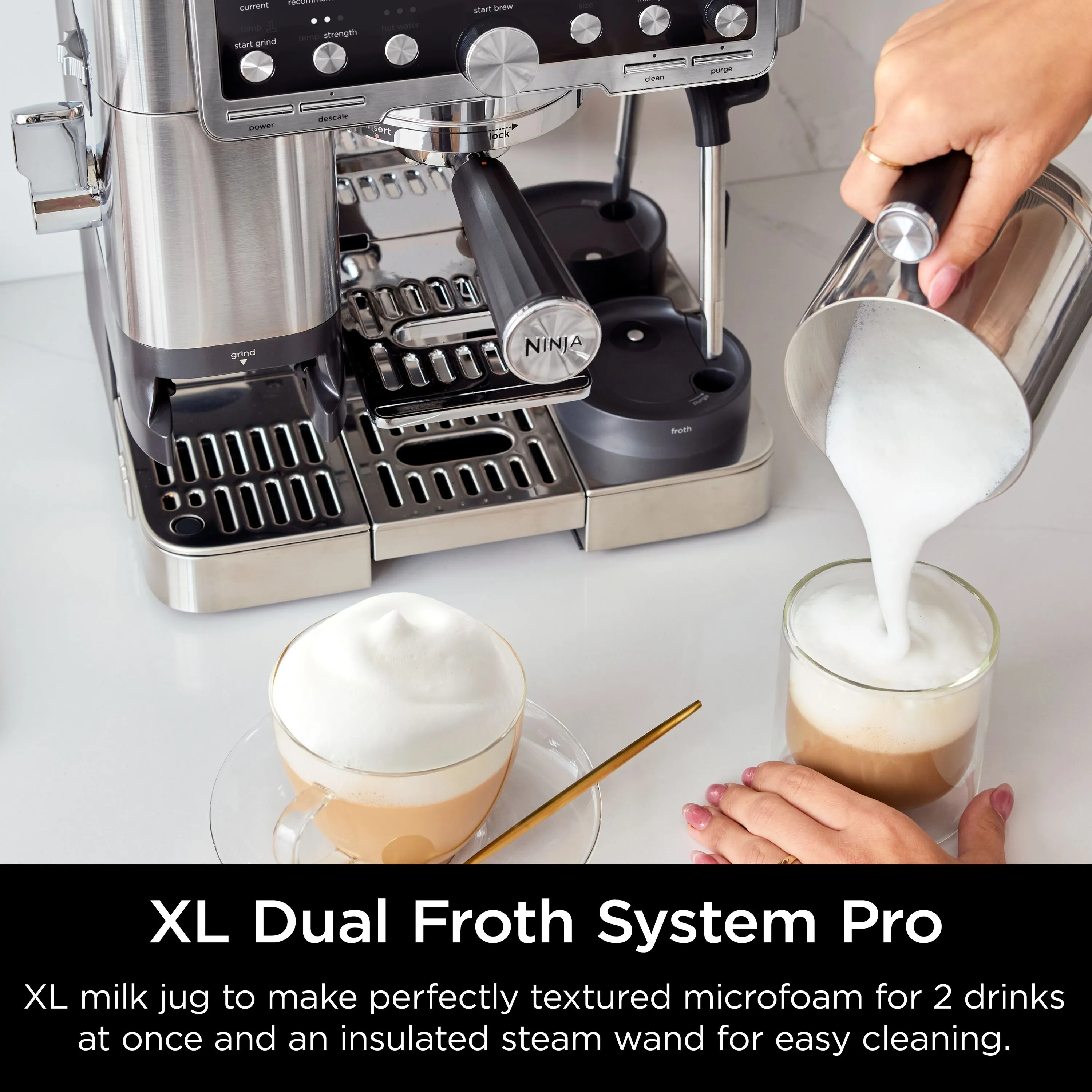 Ninja Luxe Caf Pro - espresso machine, Black, Stainless steel