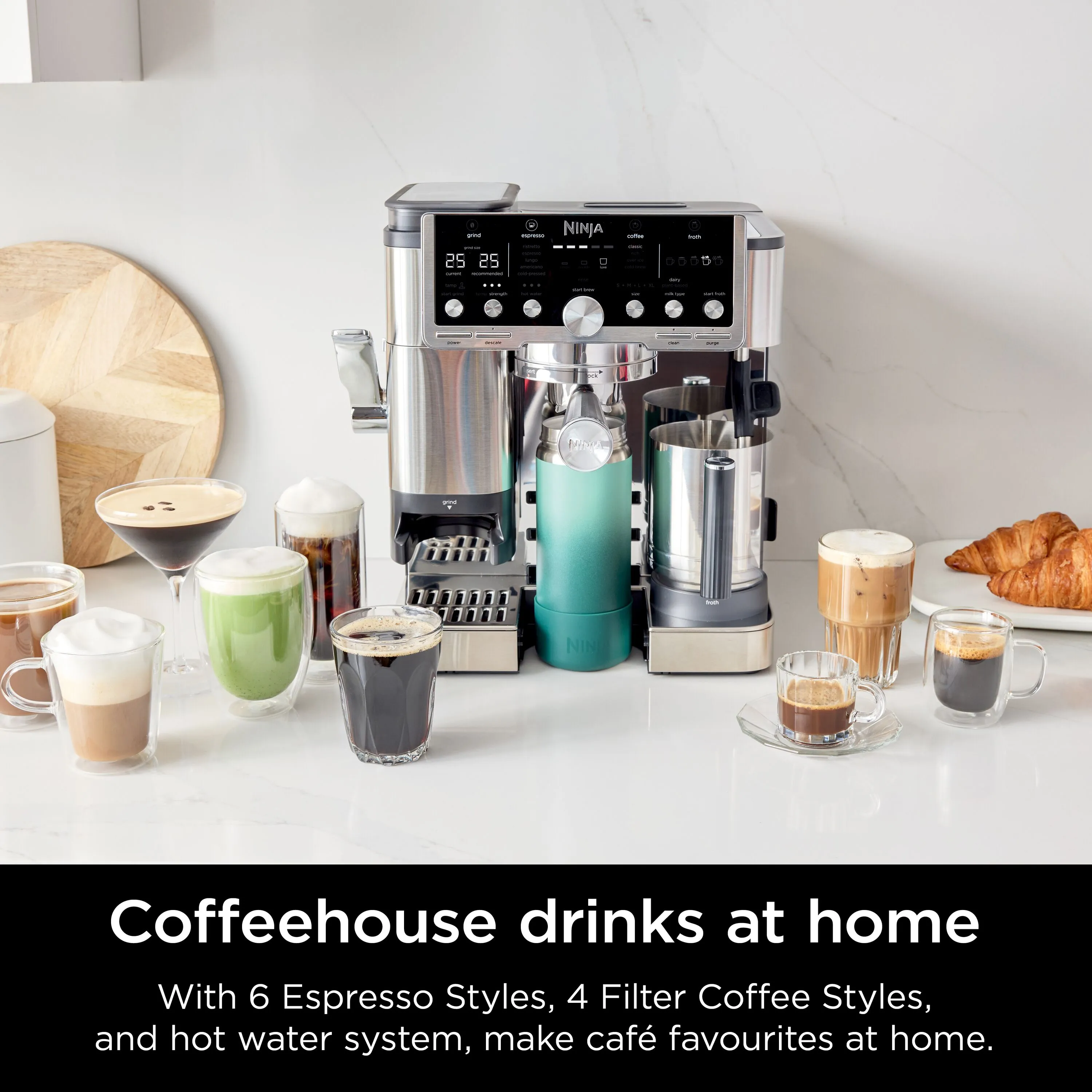 Ninja Luxe Caf Pro - espressomaskin, Svart, Rostfritt st&aring;l