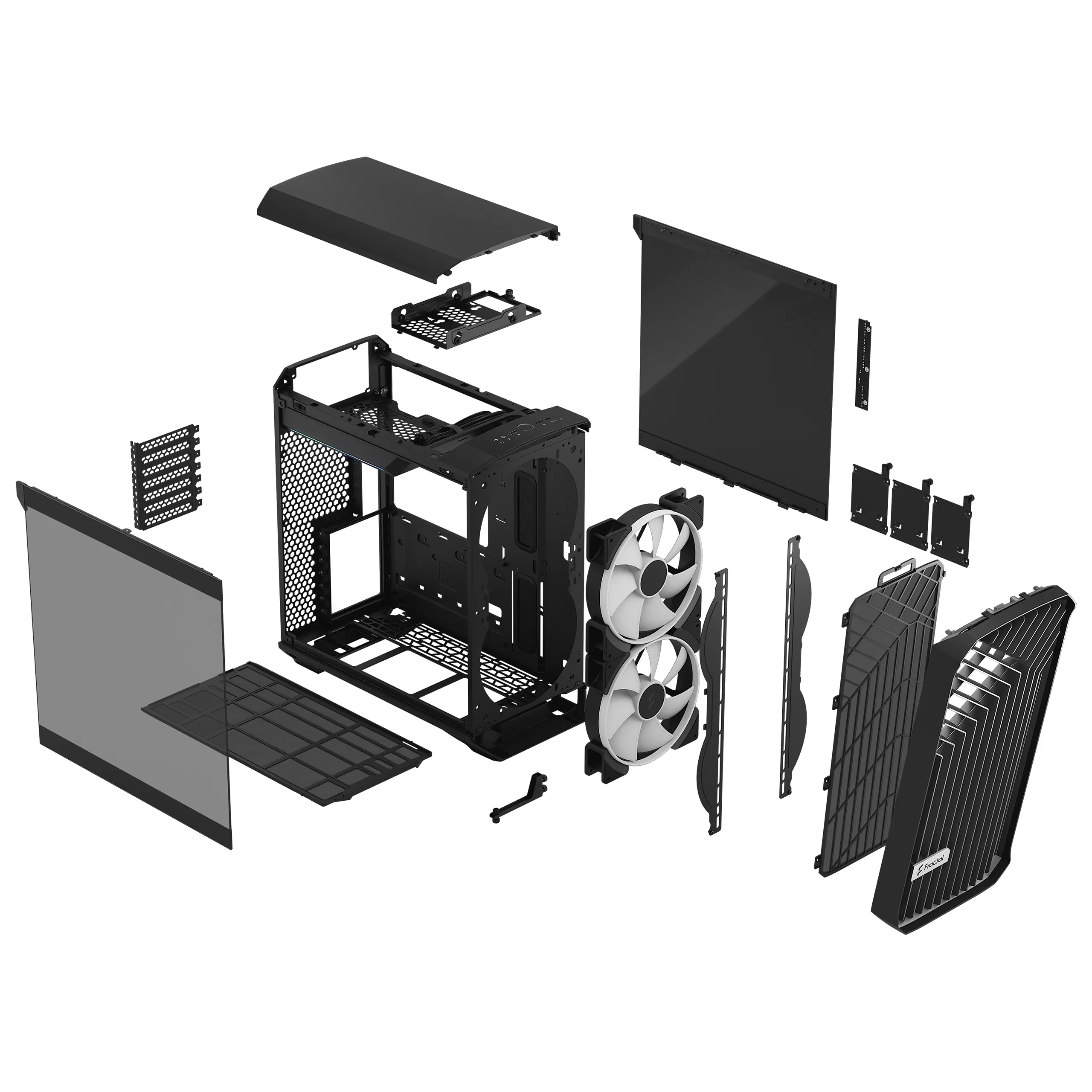 Fractal Design Torrent Compact RGB - Mini Tower chassi med f&ouml;nster, Black / Light Tint