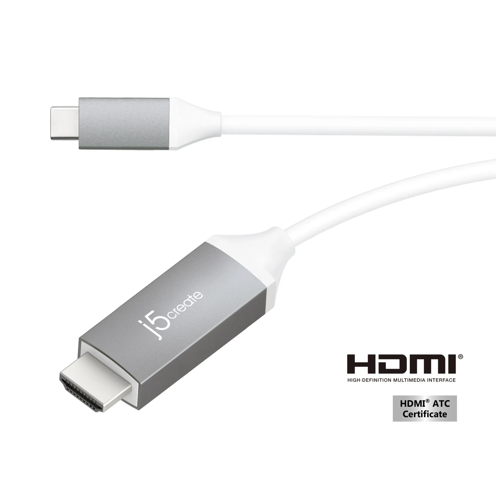J5 Create USB-C - 4K HDMI - cable, White, 1.5m