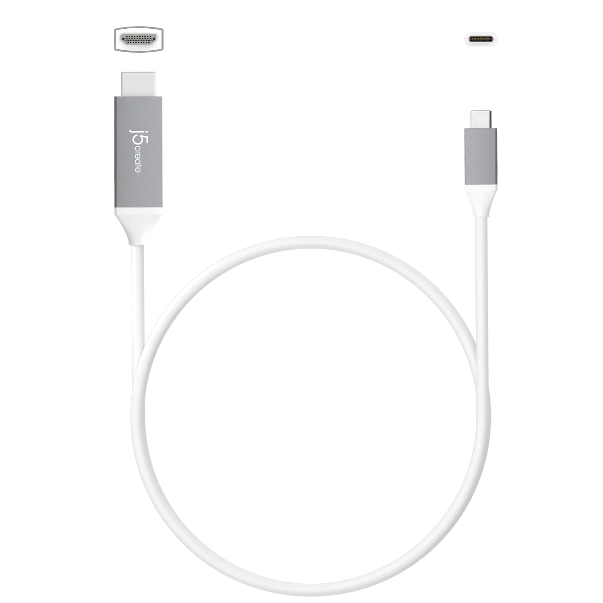 J5 Create USB-C - 4K HDMI - cable, White, 1.5m