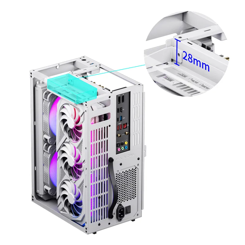 Jonsbo VR3 -mini-ITX -kotelo, valkoinen, PCIe 4.0