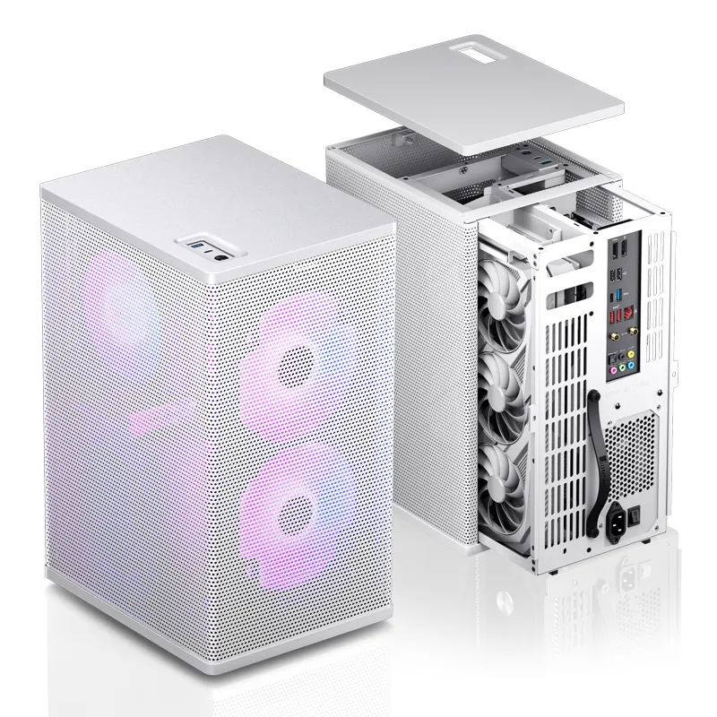 Jonsbo VR3 -mini-ITX -kotelo, valkoinen, PCIe 4.0