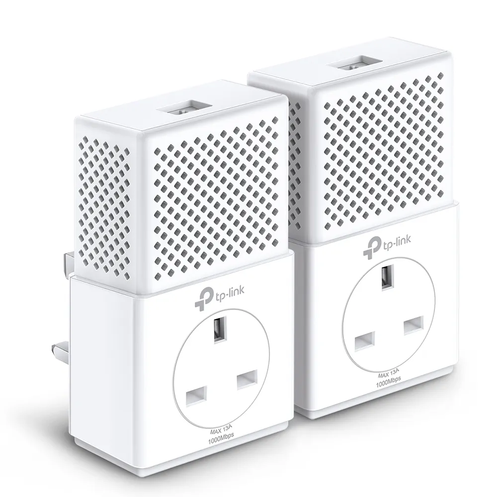 TP-Link AV1000 Powerline, Starter kit, Two Adapters, Passthrough, White
