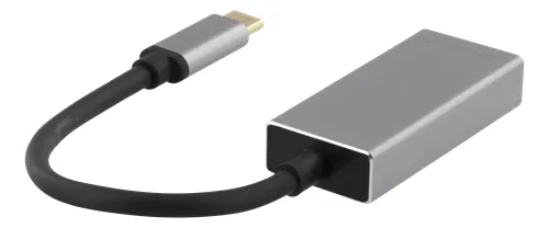 Deltaco USB-C – DisplayPort - adapter, Black/Silver