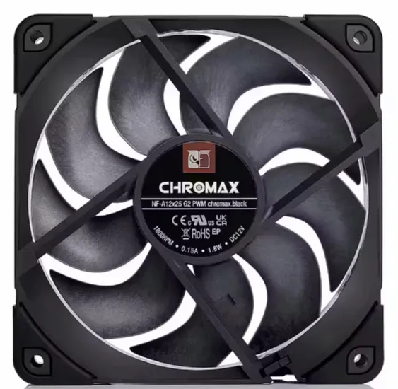 Noctua NF-A12x25 G2 PWM chromax.black Fan, SSO2 bearing, 120mm, Black
