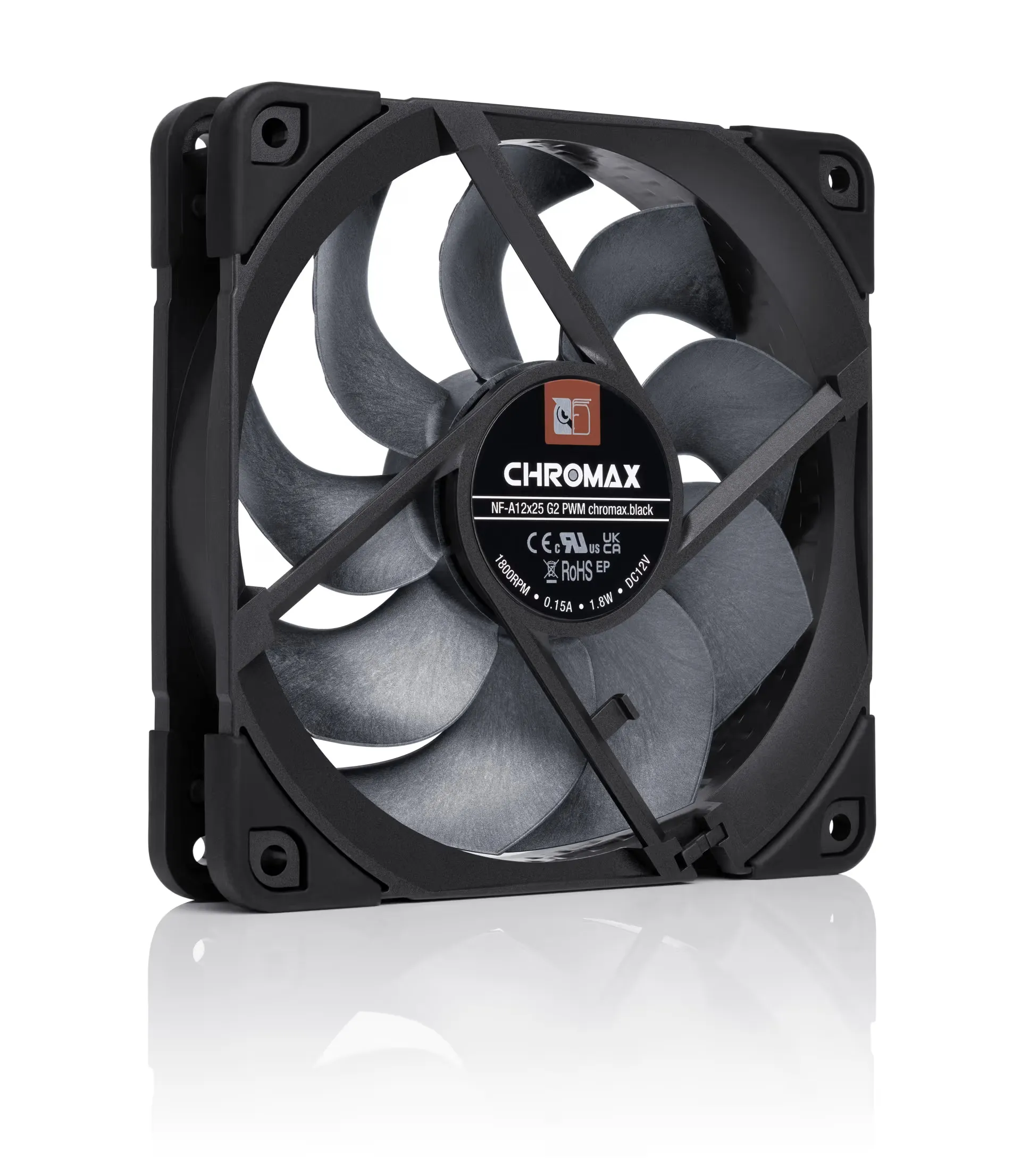 Noctua NF-A12x25 G2 PWM chromax.black Fan, SSO2 bearing, 120mm, Black